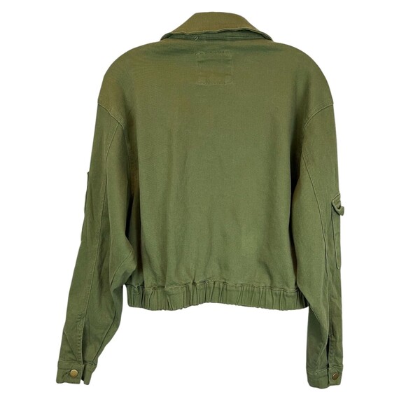 American Bazi Military Green Bomber Style Crop Cargo Jacket  Women's 1X  Grunge - Picture 2 of 9